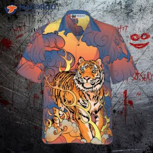 oriental powerful tiger hawaiian shirt dawn sun and cloud tiger print shirt for 2