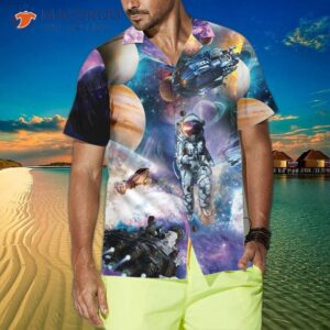 outer space hawaiian shirt space themed planet button up shirt for adults 3