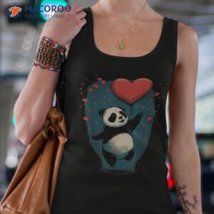 panda love heart for valentines day on lover shirt tank top 4