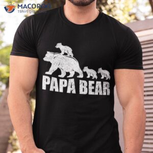 Papa Bear 3 Cubs Shirt Daddy Kids Tshirt