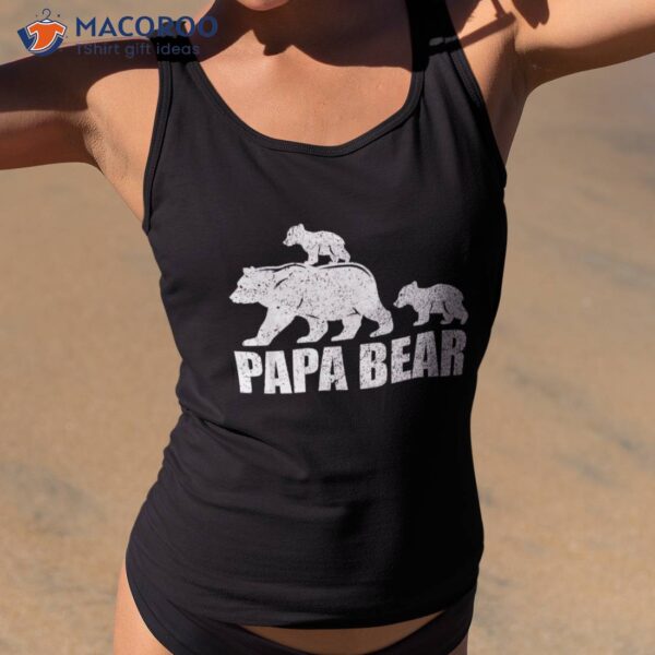 Papa Bear Two Cubs Shirt Daddy Twin Tshirt 2 Kids