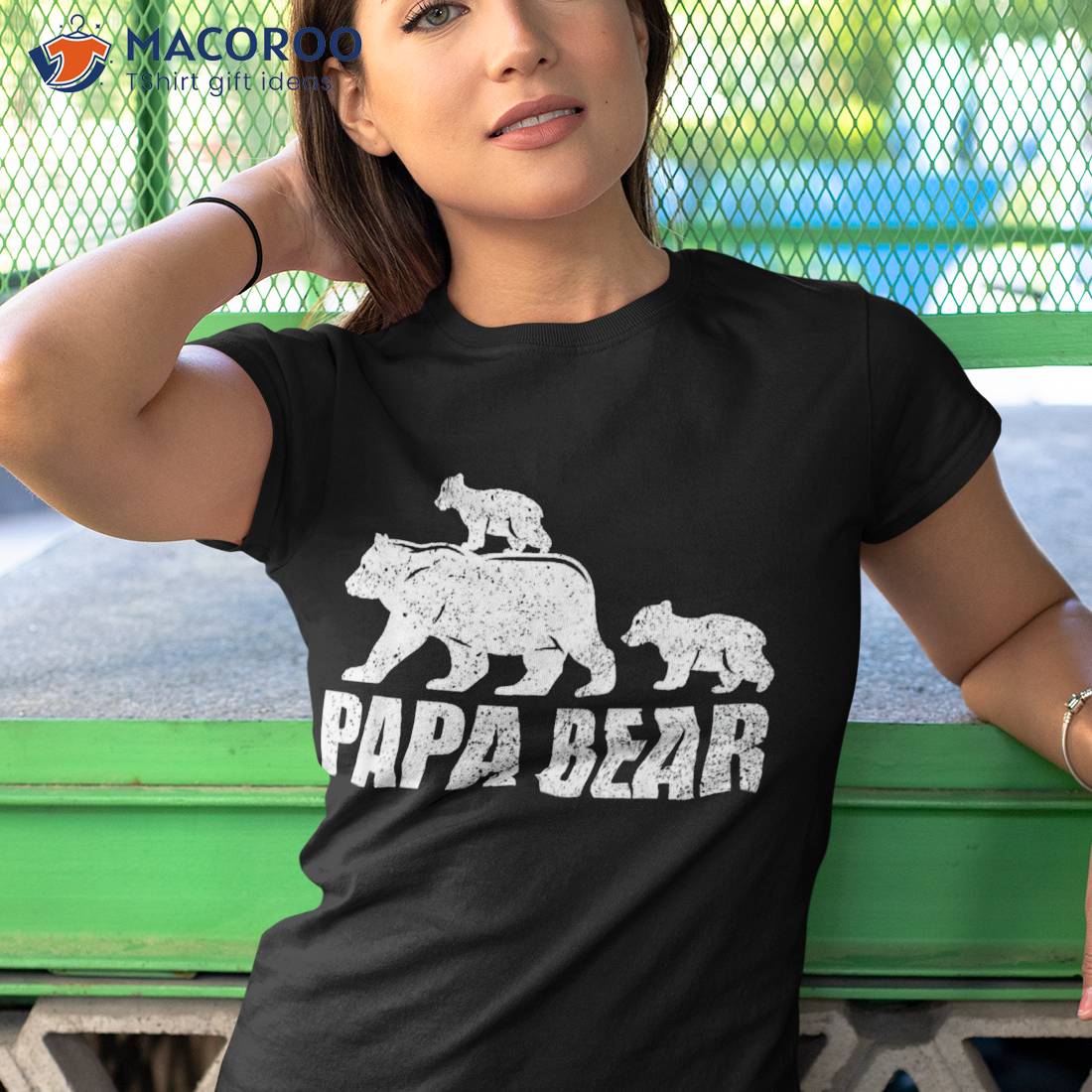 Papa Bear Two Cubs Shirt Daddy Twin Tshirt 2 Kids