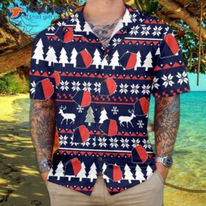 paris ugly christmas pattern hawaiian shirt french flag shirt for 3