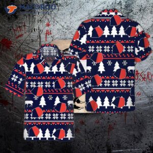 paris ugly christmas pattern hawaiian shirt french flag shirt for 4