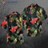 Parrot’s Dark Tropical Pattern Hawaiian Shirt