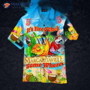 parrots it s 5 o clock somewhere in margaritaville with tropical hawaiian shirts 1