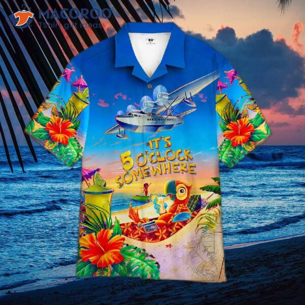 Parrots, It’s 5 O’clock Somewhere Tropical; Hawaiian Shirts.