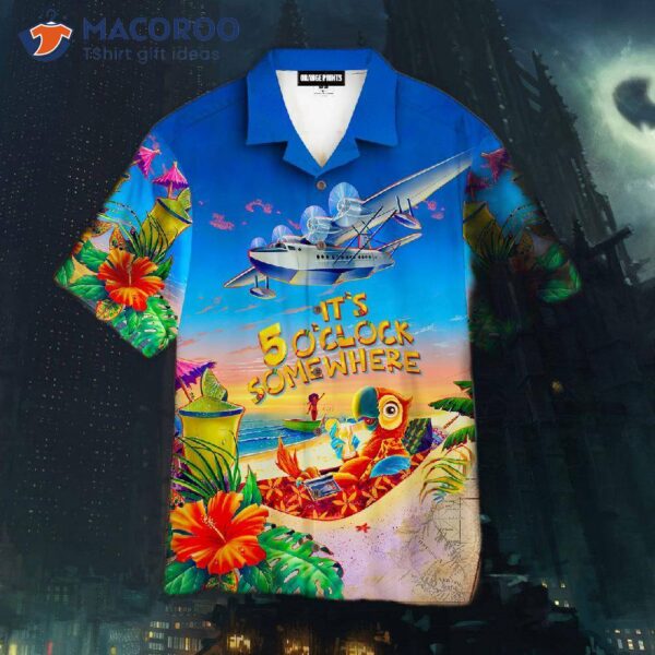 Parrots, It’s 5 O’clock Somewhere Tropical; Hawaiian Shirts.