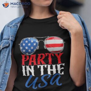 Party In The Usa Funny 4th Of July American Flag Sunglasses Shirt