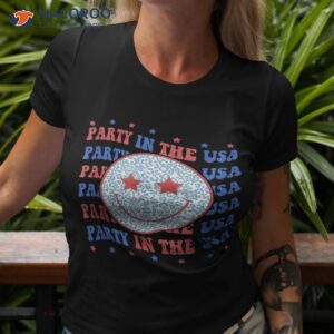 party in the usa happy face leopard pattern 4th of july shirt tshirt 3