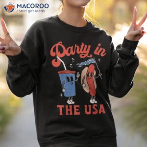 party in the usa hot dog coffee patriotic happy 4th of july shirt sweatshirt 2