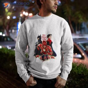 past present future brand new promotional images for the flash movie dc comics fan gifts t shirt sweatshirt