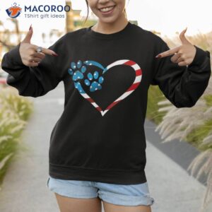 patriot usa flag heart dog paw lover shirt funny sweatshirt 1