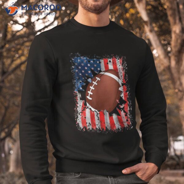 Patriotic American Football Rugby 4th Of July Flag Shirt
