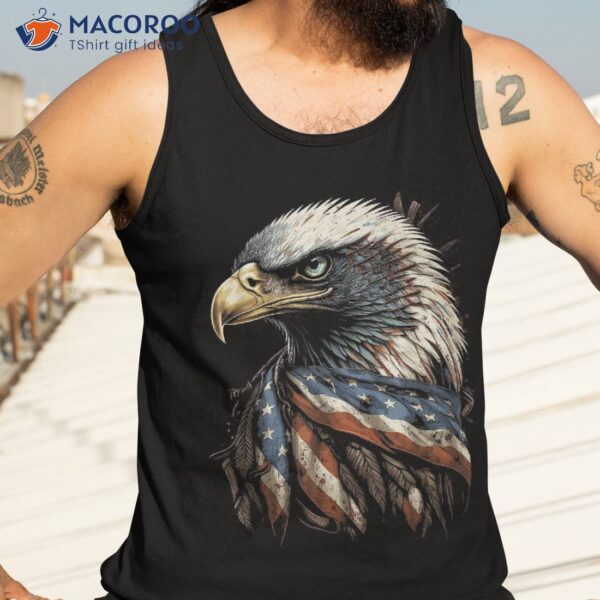 Patriotic Bald Eagle 4th Of July Usa American Flag Shirt