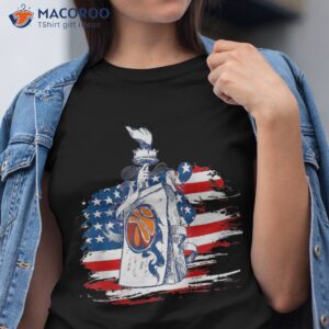 Patriotic Basketball 4th Of July Usa American Flag Shirt