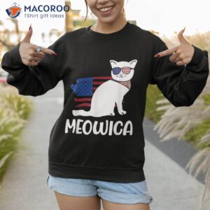 patriotic cat meowica 4th of july funny kitten lover shirt sweatshirt 3
