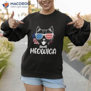 patriotic cat meowica 4th of july funny kitten lover shirt sweatshirt