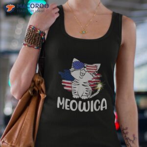 Patriotic Cat Meowica 4th Of July Funny Kitten Lover Shirt