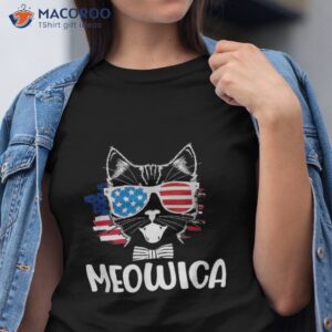 patriotic cat meowica 4th of july funny kitten lover shirt tshirt