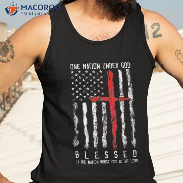 Patriotic Christian Blessed One Nation Under God 4th Of July Shirt
