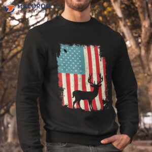 patriotic deer hunting whitetail buck usa flag 4th of july shirt sweatshirt