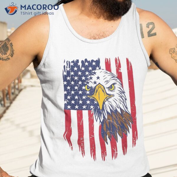 Patriotic Eagle 4th Of July Usa American Flag Boys Shirt