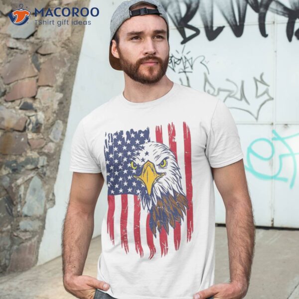 Patriotic Eagle 4th Of July Usa American Flag Boys Shirt