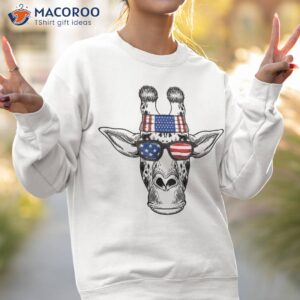 patriotic giraffe american flag funny 4th of july shirt sweatshirt 2