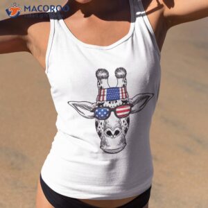 patriotic giraffe american flag funny 4th of july shirt tank top 2