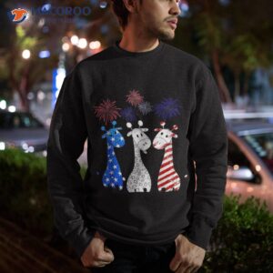 patriotic giraffe funny 4th of july american flag shirt sweatshirt