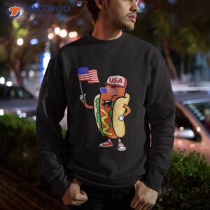 patriotic hot dog american flag usa funny 4th of july fourth shirt sweatshirt