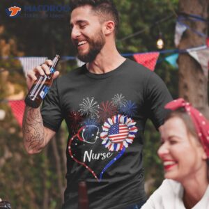 patriotic nurse 4th of july american flag sunflower love shirt tshirt 2