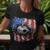 Patriotic Soccer 4th Of July Usa American Flag Boys Shirt