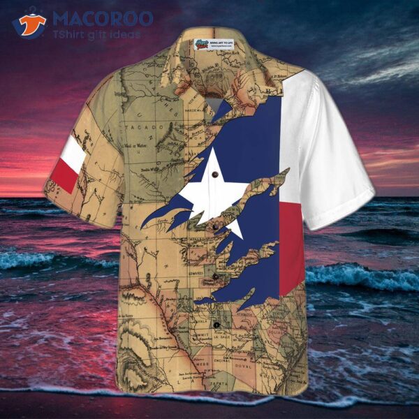 Patriotic Texas Hawaiian Shirt For , Flag Shirt, Proud Map Pattern