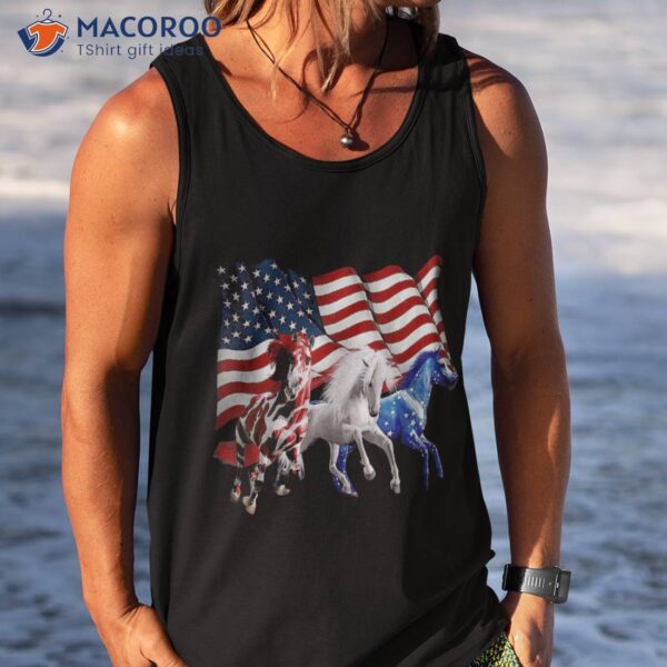 Patriotic Us Flag 4th Of July Horse Lovers Shirt