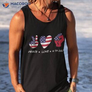peace love 4th of july america day independence usa flag shirt tank top