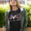 Peace Love America Us Flag Fourth Wo 4th Of July Patriot Shirt