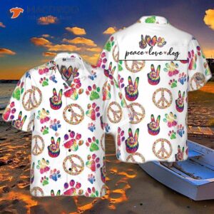 peace love dog hawaiian seamless shirt 0