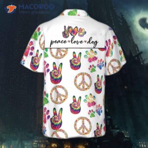 peace love dog hawaiian seamless shirt 1