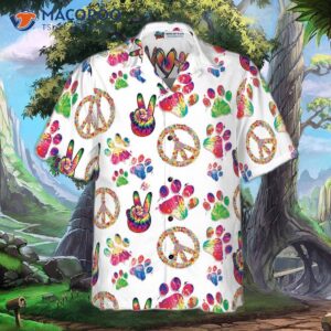 peace love dog hawaiian seamless shirt 2