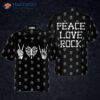 Peace, Love, Rock, Goth, Hawaiian Shirt