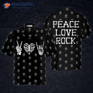 peace love rock goth hawaiian shirt 0