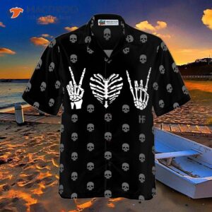 peace love rock goth hawaiian shirt 2