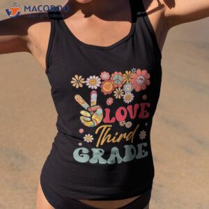 Peace Love Third Grade Funny Back To School Teacher Kids Shirt