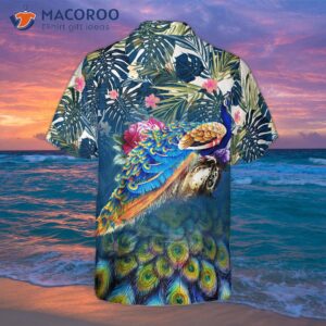 peacock patterned hawaiian shirt 1