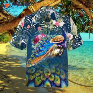 peacock patterned hawaiian shirt 2