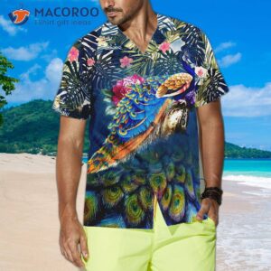 peacock patterned hawaiian shirt 3