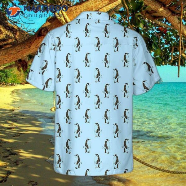 Penguin And Fish Seamless Pattern Hawaiian Shirt: Cool Shirt For , A Themed Gift Idea