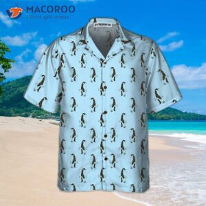 penguin and fish seamless pattern hawaiian shirt cool shirt for a themed gift idea 2